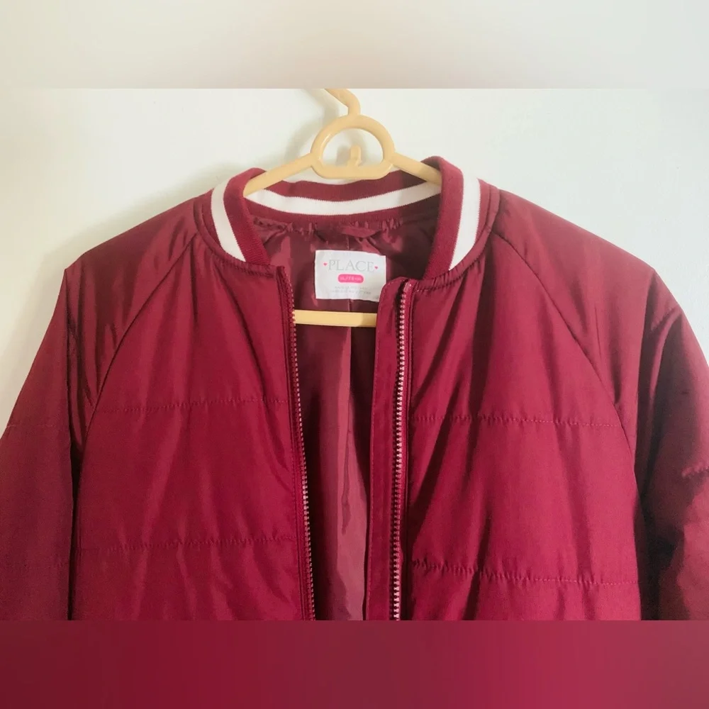 Children’s Place Girls Bomber Jacket Rubine Size XL 14